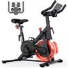 Superun Cyclette con Resistenza Magnetica Regolabile, Bicicletta Spinning per Casa con Display LCD, APP e Monitoraggio Dati, Cyclette Statica Portata 136 kg