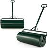 COSTWAY Rullo per Prato in Metallo 63 L, Rullo da Giardino 90 cm Riempibile con Acqua/Sabbia, con Gancio e Impugnatura Staccabile 137 cm, Ideale per Giardino, Prato, Parco e Fattoria (Verde)