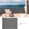 LOVE STORY Frangivista Balcono 80x400cm con Tessuto HDPE,Paravento per Balcone,Schermatura con Occhielli，Protezione UV per Patio Esterno, Giardino, Piscina，Antracite