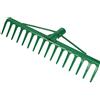 KOTARBAU® Rastrello Giardino - Rastrello per Foglie - Metallo - 42 cm - con 16 Denti - Verde - Rastrelli - Attrezzo Robusto per Cura del Prato - senza Manico