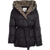 GAÀLLE Gaelle Gaelle Donna Giacca Giubbotto con Maxi Cappuccio Doppiopetto con Citura in Vita Gbdp13003 Nero Nero NER
