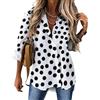 Nevjipu Camicie a maniche lunghe con bottoni da donna casual - Camicette da donna con stampa a pois bianchi neri, Stile-38, L