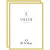 Veelot® 2x Cornice Foto DIN A3 29,7x42cm,Alluminio,dorato,Cornice 30x42 Grande per Foto,Disegni per Bambini,Diplomi e Poster,Camera da Letto e Casa,Solo per Espositore a Parete