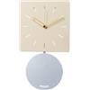 Arti & Mestieri Grace - Orologio a pendolo da Parete di Design 100% Made in Italy - in Ferro, 43,5 x 24 cm (Crema e cenere)