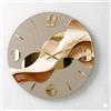 Generico Artidea,Orologio da parete in Resina Lavorato a Mano Effetto Marmo Pregiato - Eccellenza Artigiana Made in Italy - Pezzo Decorativo Silenzioso per Soggiorno e Camera (ambra tortora, 50 cm)