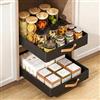 Turmegtt Cassetto telescopico, profondità regolabile 41 - 60 cm x larghezza 25 cm x altezza 7,8 cm, cassetti estraibili, cucina in metallo, senza forare, scaffali per cucina, bagno (nero)