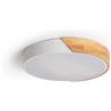 LEDKIA LIGHTING Plafoniera LED per cucina, sala da pranzo, camera, bagno 18 W circolare legno Ø320 mm, Temperatura di colore selezionabile (bianco freddo, neutro, caldo) Semi-Dari ILUZZIA bianco.