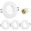 Doughelec Faretti incasso cartongesso GU10 Alluminio IP65 Cornice Bianco, Portafaretto Bagno Faretto led da incasso per cartongesso impermeabile incl.portalampada GU10 Rotondo 68mm, 230V 4 Pezzi