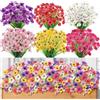 YSUVIN 18 Pizze Fiori Finti, Piante Fiori Finti Artificiali da Esterno Interno Realistici Mazzo di Fiori Resistente ai Raggi UV Fake Plants Decorazioni Balcone Giardino Cimitero Matrimoni