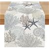 Miuyunya Runner da Tavolo Moderno Oceano 40 x 240 Runner Tavola Impermeabile Esterno Conchiglie e Stella Marina Lavabile Primaverile Estivo Centro Tavola Decorazioni per Cucina Vacanze Feste