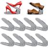FIVMEN Set di 10 fessure per scarpe regolabili in PP antiscivolo, portascarpe regolabili in altezza, salvaspazio, organizer per scarpe per la casa, doppio strato (grigio)
