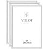 Veelot® 3x Cornice per Foto DIN A4 21x29.7cm,Alluminio Metallo,argento,Cornice per 21 x30cm,Disegni per Bambini,certificati di documenti e diplomi,Montaggio a parete o esposizione da tavolo