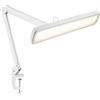 Neatfi XL Lampada da Scrivania LED - Testa da 56 cm | 324 LED SMD | 5 Modalità di Luce | Dimmerabile | Braccio Regolabile con Morsetto | Luce da Tavolo per Casa e Ufficio (Bianco, CCT con morsetto)