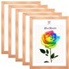 MG Design Set da 5 cornici portafoto 25 x 35 cm - Cornici in legno Naturale con vetri acrilici infrangibili, verticale e orizzontale, da appendere e da appoggiare