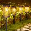 TuyLuxe 6 lampade solari per esterni da giardino, eleganti luci solari per esterni con 3000 K, luce bianca calda, lunga durata di lavoro, impermeabili, per prati, terrazze, cortili, regali decorativi