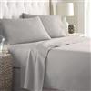 LARA MORADA - Set Completo Lenzuola Una Piazza E Mezza, Misura Francese, 100% Cotone, Made In Italy, Tinta Unita, Per Letto 1 Piazza E Mezza 140x200cm, Grigio