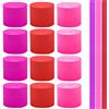 QIQN Carta Crespa Rossa Colorata 25 m x 4.5 cmDecorazioni per Appendere per Lavoretti in crêpe Multicolore Feste Festa di Matrimonio di Compleanno Celebrazione Carnevale Varie Decorazioni 12 Rotoli