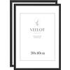 Veelot® 2x Cornici per Foto 30x40 cm,in Alluminio Metallo Nero,con Passepartout 20x30 cm. Ideali per certificati e diplomi di grandi dimensioni. Solo montaggio a parete.