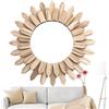 Generico Specchio da Parete in Legno | Decorativo Rotondo da Parete,Specchio Estetico Rustico da Parete per Ingresso, Camera e Soggiorno in Stile Casa di Campagna