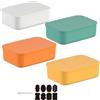 CNKHDZ Set di 4 contenitori con coperchio, contenitori impilabili con coperchio, contenitori in plastica, contenitori per scaffali, cucina, bagno (Multicolore, 25.5 * 18 * 7.7cm)