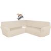SXZAGZR Copridivano Angolare 5/7 Posti L Forma, 3 Pezzi Componibile Impermeabile, Jacquard Elasticizzato Antiscivolo, Lavabile in Lavatrice - Morbido Per Divano Angolare, Soggiorno (Beige,5 Posti)