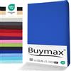 Buymax® Lenzuolo con Angoli Singolo 80x200 cm in 100% Cotone Jersey - Colore Blu Scuro, per Materassi fino a 25 cm di Altezza