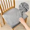 FANSU Coprisedili per Sedie da Pranzo 1 2 4 6 Pezzi, Coprisedia Senza Schienale Velluto Elasticizzato Antiscivolo Coprisedie per Sedia Lavabile per Sala da Pranzo Cucina (Grigio,4 Pezzi)