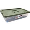 Acan Tradineur - Scatola di Stoccaggio con Ruote e Coperchio di Colori Casuali - Plastica - Contenitore, per Giocattoli, Libri, Abbigliamento, Coperte - 30 L - 59 x 39 x 16 cm - Coperchio Colore
