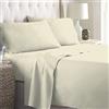 LARA MORADA - Set Completo Lenzuola Una Piazza E Mezza, Misura Francese, 100% Cotone, Made In Italy, Tinta Unita, Per Letto 1 Piazza E Mezza 140x200cm, Panna