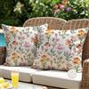ViaElayu Cuscini da Esterno Impermeabili 50x50 Fodere Cuscini Decorative Floreali ad Acquerello Cuscino Copricuscino per Divano Camera da Letto Soggiorno Giardino Terrazza Set di 2