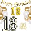 Poeruse Numero luminoso a LED, con numeri caldi, per compleanno, 18° compleanno, decorazioni con palloncini dorati e bianchi, per compleanno, luce notturna, anniversario, matrimonio, casa, camera da letto (18
