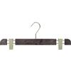 Mainetti Appendini per Gonne, Pantaloni Uomo Donna, Grucce in Plastica Salvaspazio, con Clip Antiscivolo in Metallo, Effetto Venature Legno, Made in Italy, Set 10 Pezzi, Marrone, Gancio Ottonato, 38cm