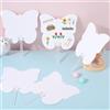 GORGECRAFT 16pz Ventagli di Carta Bianchi Ventagli Portatili Ventagli Fai da Te Vuoti Ventaglio di Pittura A Forma di Farfalla Ornamento Portatile con Manico in Plastica per Feste di Matrimonio