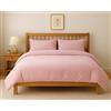 Tata Home Set Copripiumino Matrimoniale in Cotone Sacco Piumone 250x200 cm e Federe 52x82 Set Copripiumino Certificato Oeko-Tex Colore Rosa