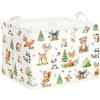 Clastyle Cesto Portabiancheria Animali Bosco Cestino Portaoggetti Foglie Cesta Biancheria Genitori per Organizzare Giocattoli Vestiti, Pino, 40x30x30 cm