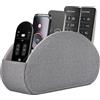 RHCSZ Porta telecomando in pelle PU, porta telecomando TV con 5 scomparti, organizer per comodini, occhiali, pennelli per trucco, gioielli e lettori multimediali, portapenne, matite (grigio)