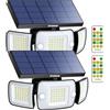 intelamp Luci di inondazione di sicurezza per esterni, con sensore di movimento con telecomando, impermeabili, con cavo da 3 m, per giardino, garage, capannone, confezione da 2