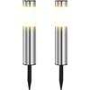 Heinstian Luci Solari da Esterno, 2 Pezzi Lampada Solare da Esterno Impermeable, Lampade Solari da Giardino Giallo Caldo Luci Giardino Energia Solare LED per Terra Cortile Prato Vialetto