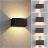 YICALE Aplique de Exterior LED 12W IP65 Aluminio Luces de Pared 3000K