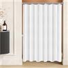 Lerores Tenda per doccia 90x200 cm Bianco puro, bordo pesante antischimmel, tessuto idrorepellente, lavabile in poliestere, tenda da bagno per bagno, vasca da bagno con 6 anelli per tenda da doccia