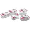 Biesse Set 6 Contenitori Ermetici per Alimenti, 0,3-0,6-1-1,5-2-2,6 L, con Valvola Microonde, Chiusure di Sicurezza 100% Made in Italy (viola)