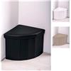 Casatessile - Pouf Contenitore Angolare | Ecopelle Imbottito | Triangolo 37x37x33 cm | Multiuso per Giochi, Libri, Scarpe | Nero