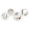 WDSHIYI Set di 4 specchi rotondi bianchi, da parete, rotondi, con cornice in metallo, moderni, per soggiorno, camera da letto, ingresso, 40 x 80 cm, decorazione