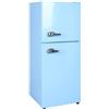 Generico Retro 112L Double Door Mini Refrigerator with Top Freezer, Compact Compressor Fridge with Manual Defrost for Apartment, Bedroom, Office, Dorm, Direct Cooling, Light Blue