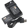 DSTE - Batteria agli ioni di litio e caricabatterie micro USB, compatibile con Samsung SLB-10A SL420 TL9 WB150F WB250F HMX-U20