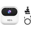Advokingtap Action Camera HD WiFi con design compatto in ABS e streaming in tempo reale, 46 x 46 x 25 cm, per il monitoraggio degli animali domestici e il ciclismo (bianco)