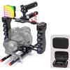 Zeadio Kit Video Rig, Gabbia per Fotocamera con Luce Video RGB, Microfono, Impugnatura Superiore, Guida per Aste da 15 mm, Aste di Estensione - Per Filmmaking, Vlogging, Registrazioni e Altro