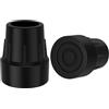 supregear Set da 2 Puntali in Gomma, 25 mm Sostituti Universali Antiscivolo per Stampelle, Bastoni, Deambulatore, WC, Sedie da Doccia e Panche da Bagno, Nero