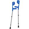 Cura Farma® Active Coppia Stampelle per Avambraccio Canadesi, Adatte a Recupero Post-Operatorio Terapia Ortopedica, Altezza Facilmente Regolabile, Alluminio BLU Robusto e Leggero x2