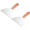 PATIKIL 6 Coltello Stucco 2 Pacco Acciaio Inox Lama Strumento Raschietto con Legno Maniglia per Riparazione Muro Sverniciatura Rimozione Carta Parati